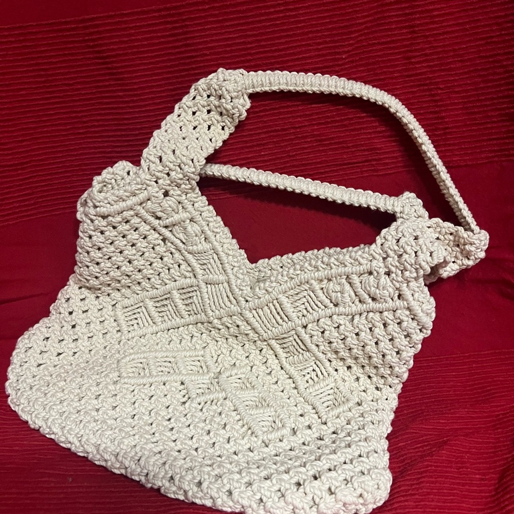 Handcrafted Cream Crochet Bag